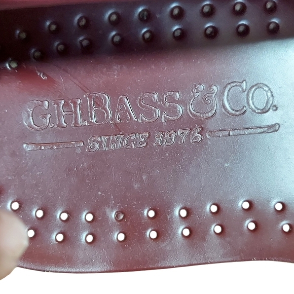 G.H. Bass & Co Weejuns Burgundy Red Larson Leather Penny Loafers Men's - Picture 6 of 16